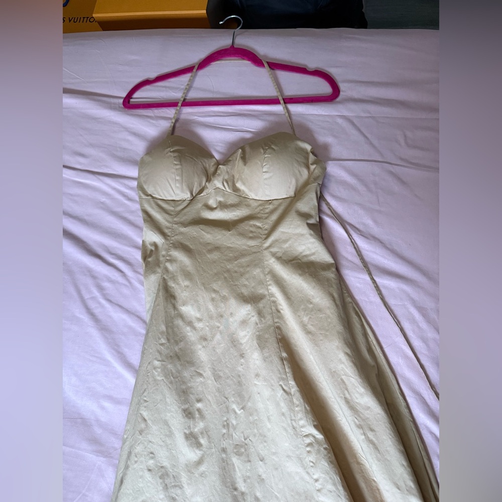 Fashion Nova Strapless Cream Dress
